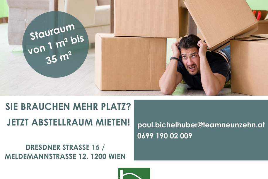 Einlagerungsräume auf der Meldemannstraße 12 zu vermieten. - WOHNTRAUM, Gewerbeobjekt-miete, 20,75,€, 1200 Wien 20., Brigittenau