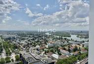 32. Etage: Luxus Wohnen hoch über der Skyline: Donauzentrum und U1 Kagran