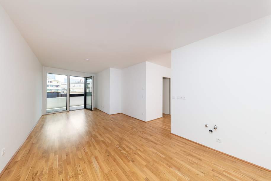 Neubau Erstbezug - 2 Zimmer mit Freifläche, provisionsfrei u. gratis Jahreskarte der Wr. Linien, Wohnung-kauf, 381.600,€, 1100 Wien 10., Favoriten