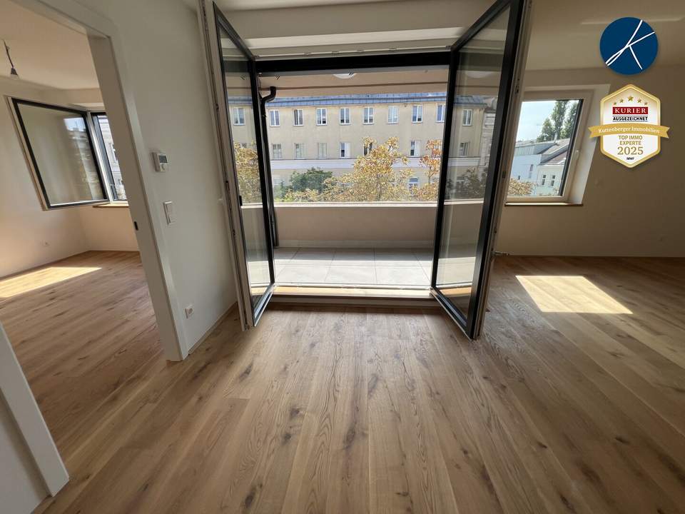 *Superprojekt: ''Über den Baumwipfeln" Top 44 SONNIGE 2-Zimmer LOGGIA-Wohnung + TRAUMHAFTE SÜDAUSRICHTUNG mit Blick auf die Kastanienbäume