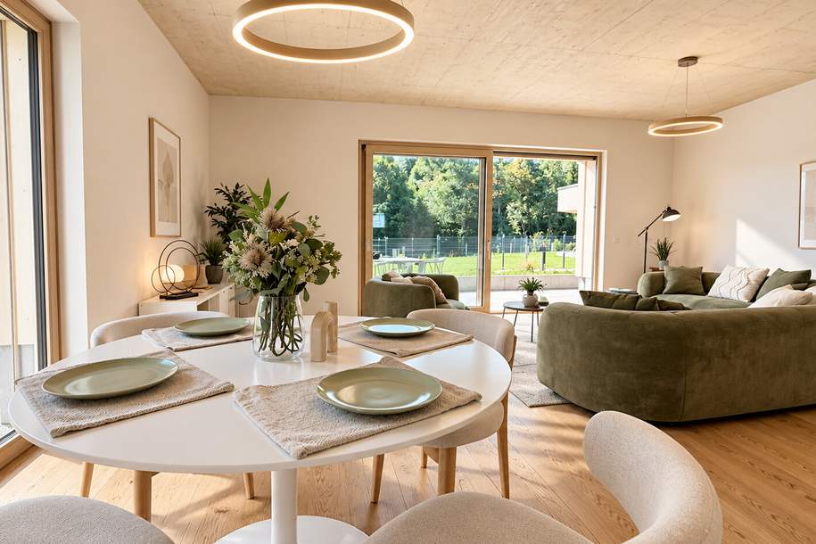 Velden am Wörthersee. **ERSTBEZUG** Eckgartenwohnung mit Grünblick und 2 Tiefgaragenplätzen, in perfekter Zentrumslage, Wohnung-kauf, 897.500,€, 9220 Villach Land