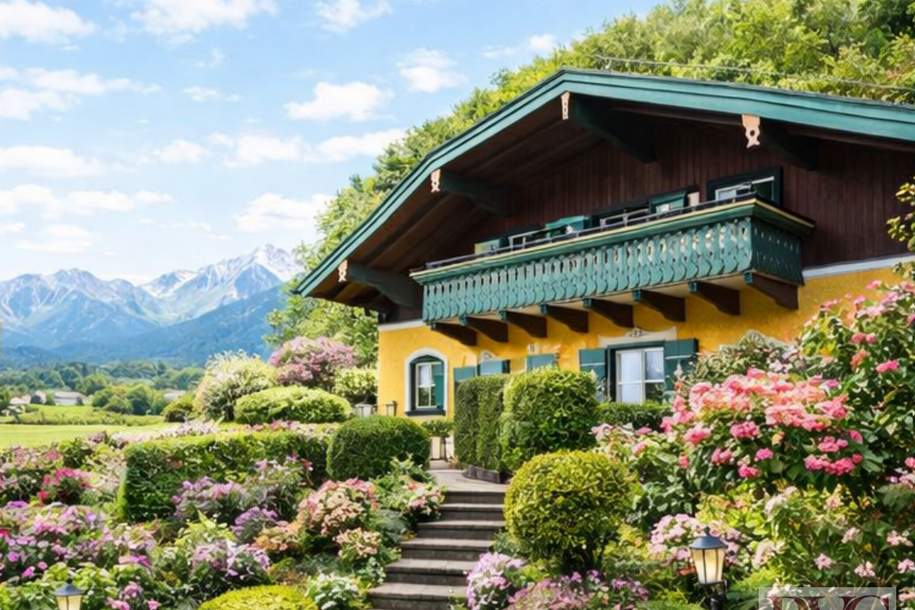 Wohnen mit Bergblick: Stilvolles Chalet mit sonniger Lage & besonderem Charakter-viel Raum für eigene Ideen, Haus-kauf, 1.150.000,€, 5061 Salzburg-Umgebung