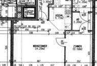 Hofseitig orientierte Zwei-Zimmer-Wohnung mit Einbauküche