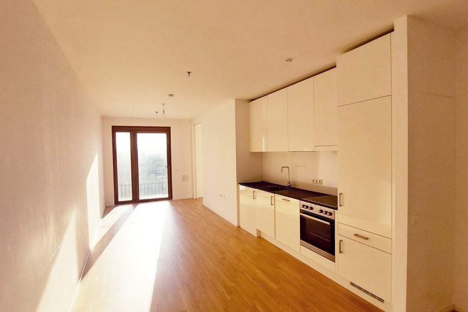 Sonnwendviertel: 2-Zimmer-Wohnung mit Balkon im 19. OG – Fitnessraum, Co-Working &amp; Rooftop-Terrasse inklusive!, Wohnung-miete, 1.099,00,€, 1100 Wien 10., Favoriten