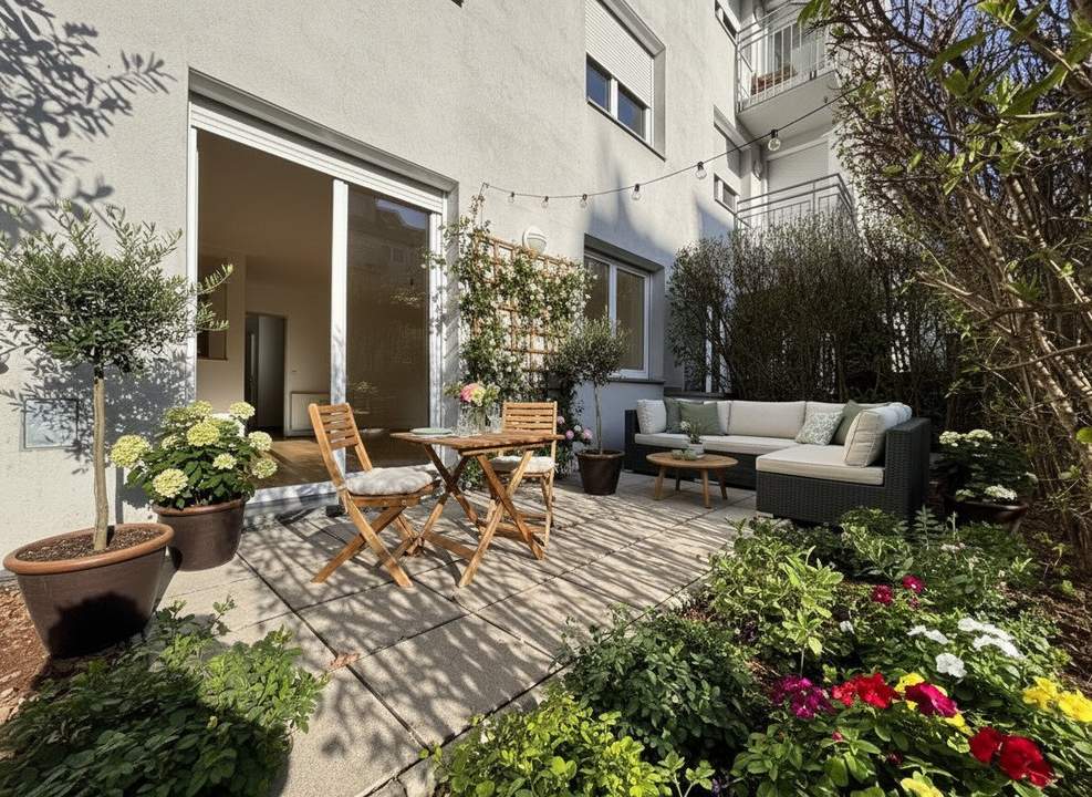 1160! GARTENWOHNUNG samt verglaster Veranda! Garagenplatz optional!