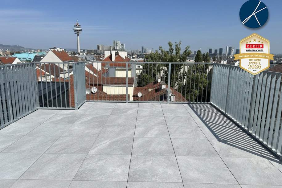 *Superprojekt: ''Über den Baumwipfeln" TOP 52 mit Süd-Westausrichtung + PANORAMA-DACHTERRASSE + 360° WIEN-BLICK, Wohnung-miete, 2.349,00,€, 1100 Wien 10., Favoriten