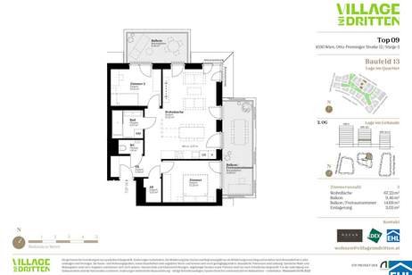 URBAN DAHEIM - VILLAGE IM DRITTEN, Wohnung-kauf, 578.000,€, 1030 Wien 3., Landstraße