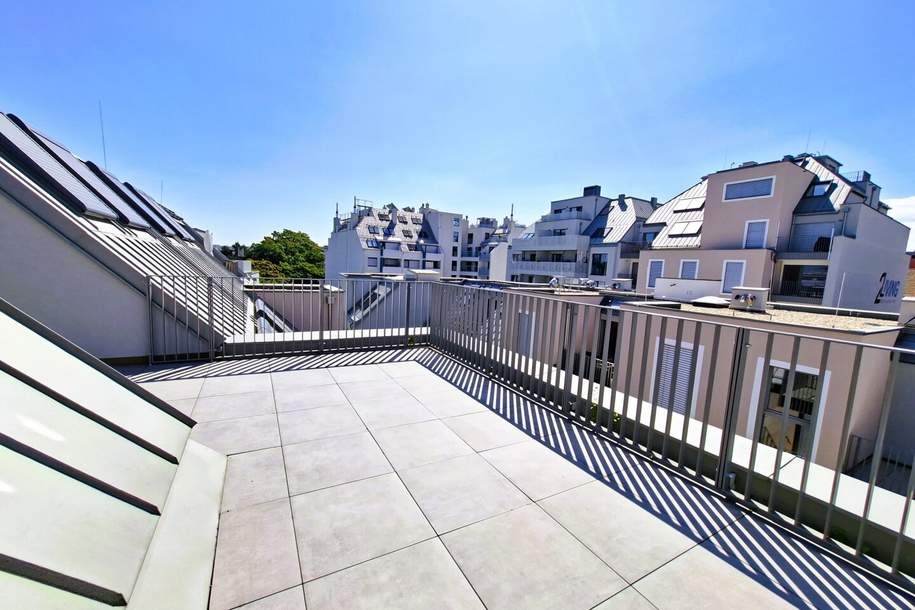AB SOFORT BEZIEHBAR! Traumhafte Dachgeschosswohnung inkl. sehr großer Terrasse! Tolle Anbindung - U1 Kagranerplatz!, Wohnung-miete, 1.749,00,€, 1220 Wien 22., Donaustadt