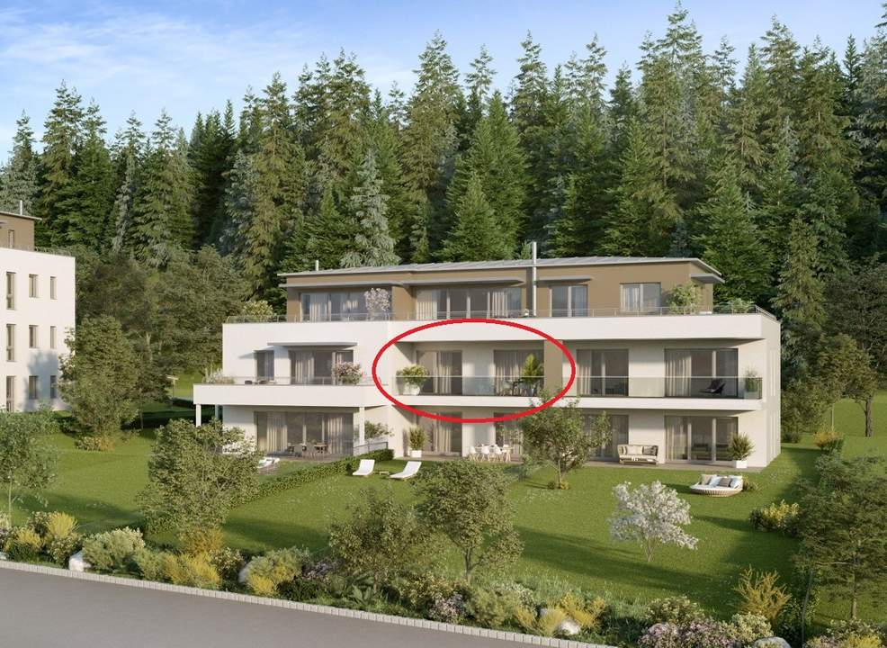Wohnen mit Seeblick! Stilvolle 2-Zimmer-Mietwohnung in Reifnitz am Wörthersee!