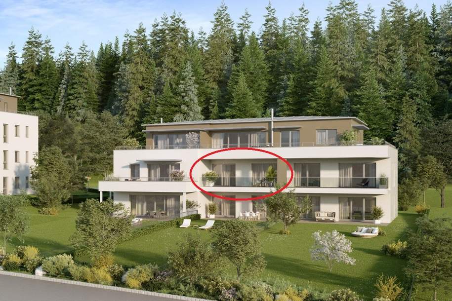 Wohnen mit Seeblick! Stilvolle 2-Zimmer-Mietwohnung in Reifnitz am Wörthersee!, Wohnung-miete, 1.120,00,€, 9081 Klagenfurt Land