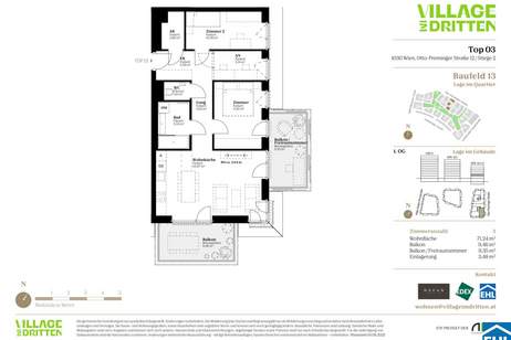 Zum Anlegerpreis: URBAN DAHEIM - VILLAGE IM DRITTEN, Wohnung-kauf, 317.000,€, 1030 Wien 3., Landstraße