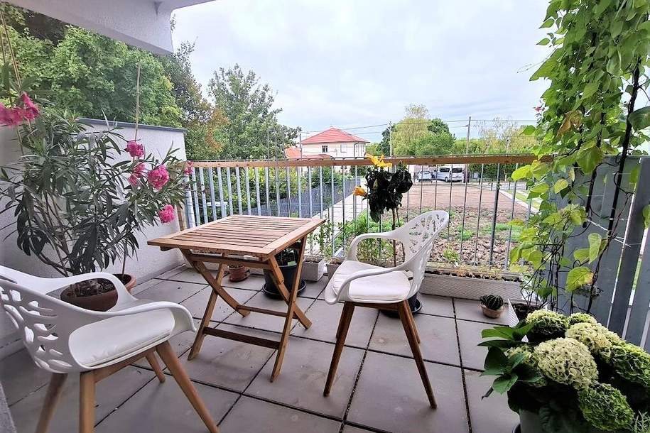 GRÜNBLICK, RUHELAGE, 67 m2 Neubau mit 2 Balkone, Wohnküche, 2 Zimmer, Wannenbad, Parketten, Lavendelweg, Wohnung-miete, 1.492,28,€, 1220 Wien 22., Donaustadt