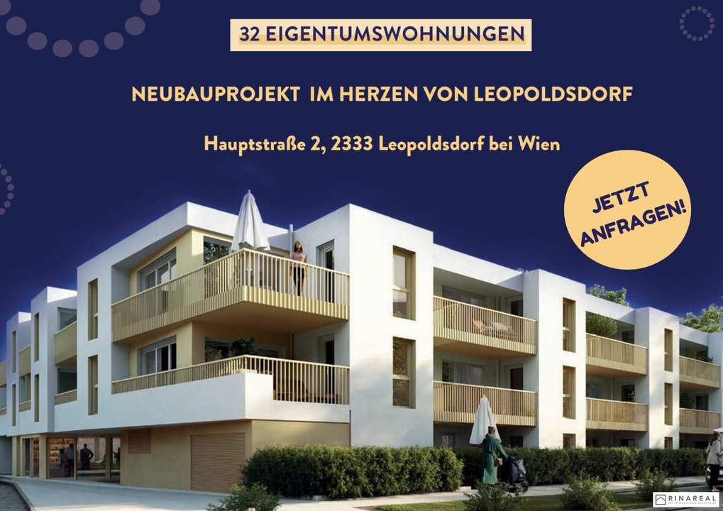 Zuhause IM LEO | Exklusive 2 Zimmer Balkonwohnung | 1.OG | Tiefgarage im Gebäude | Hauptstraße | Frühjahr 2027 - Top 20