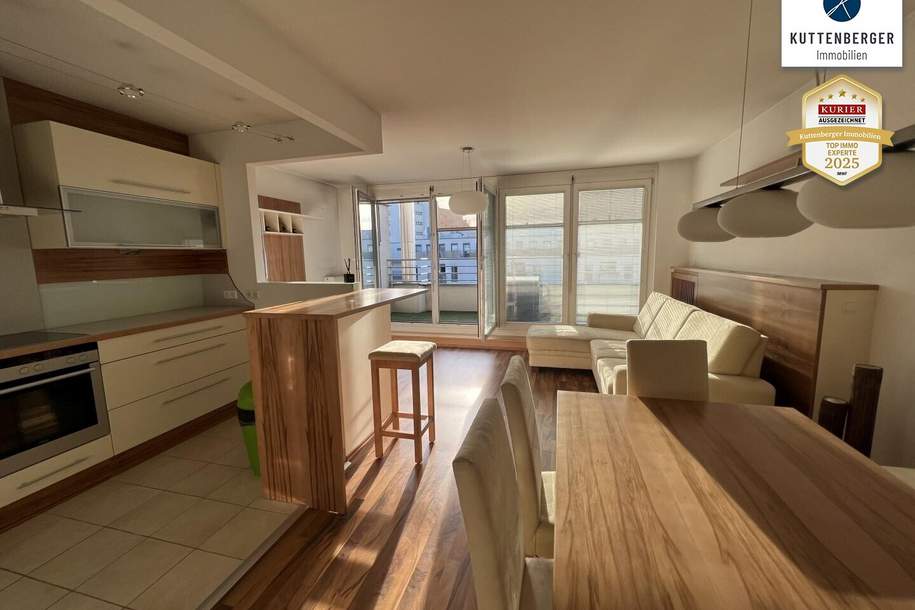 Möbliertes Terrassen DG-Appartement mit SUPER Pool, Garage, inkl. Heizung, Wohnung-miete, 1.349,00,€, 1110 Wien 11., Simmering