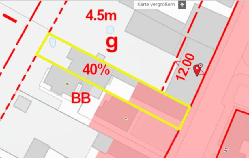 Schmales Baugrundstück mit Abbruchhaus!