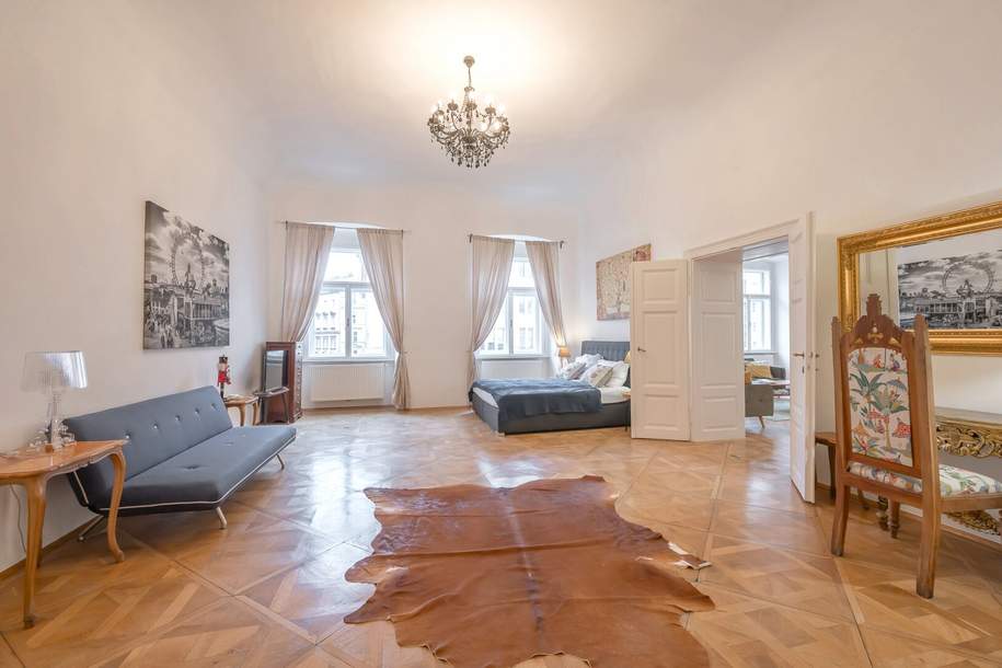 Altbauwohnung am Graben - alles auf einer Ebene (möbliert oder unmöbliert), Wohnung-miete, 5.490,00,€, 1010 Wien 1., Innere Stadt