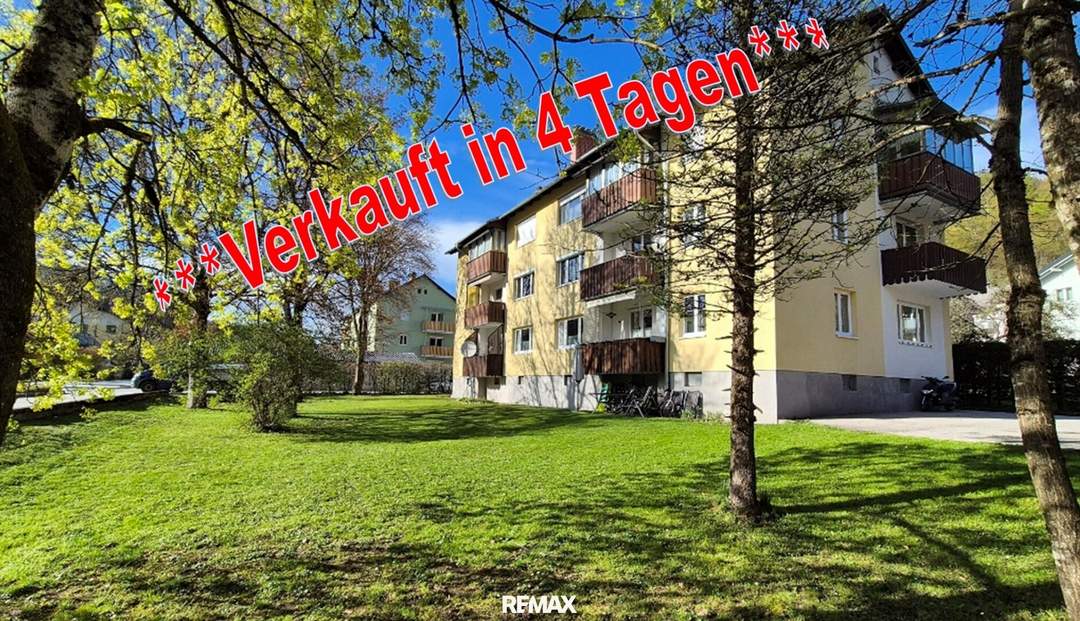 ***Verkauft***Bad Aussee: Vollsonnige Top Wohnung mit 55m² und großem Garten