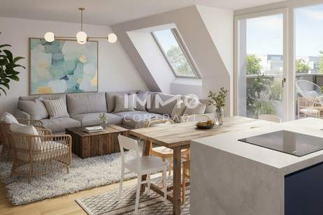 Provisionsfreier Erstbezug: Helle, moderne 3-Zimmer-Dachgeschoßwohnung mit großer Loggia, Wohnung-kauf, 315.500,€, 1100 Wien 10., Favoriten
