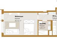 ASG IV-Qualitatives Wohnen in urbaner Lage: hochwertiger 1-Zimmer ERSTBEZUG mit Balkon! Provisionsfrei