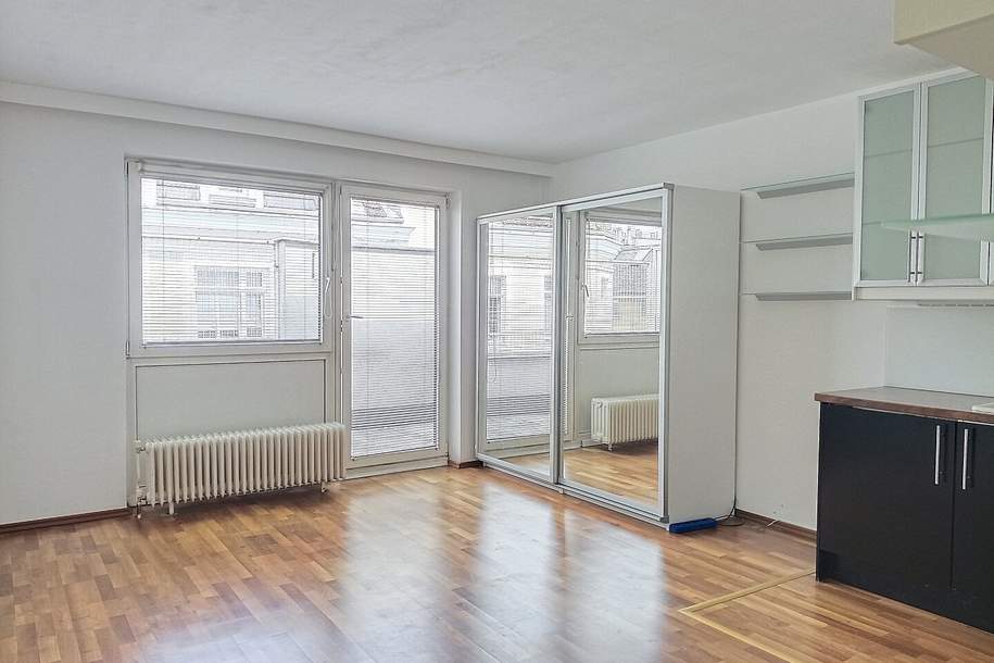 Bestlage in Unter St. Veit: Garconniere mit Terrasse! Wohnen in der Nachbarschaft von Gustav Klimt! Garagenplatz möglich., Wohnung-miete, 734,08,€, 1130 Wien 13., Hietzing