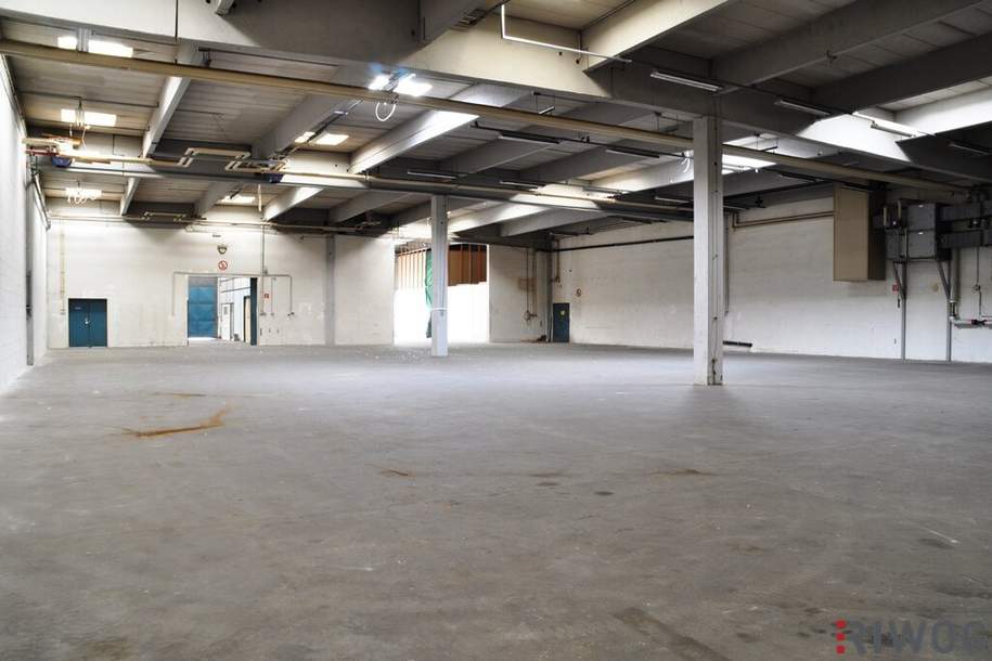 Ebenerdige Halle mit 1.180m² im Industriegebiet Strebersdorf! Autobahnnähe! Mit LKW/Bus befahrbar!, Gewerbeobjekt-miete, 6.790,75,€, 1210 Wien 21., Floridsdorf