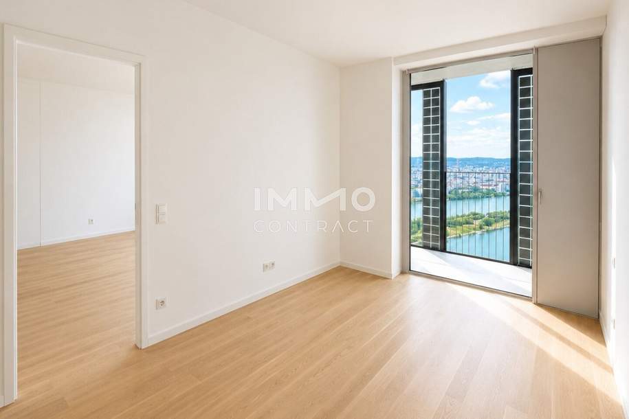 Neu - 40. Etage: Erstbezug mit Kahlenbergblick und Abendsonne: DC2 Tower, Wohnung-miete, 1.100,00,€, 1220 Wien 22., Donaustadt