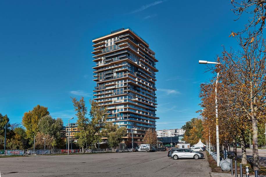SENSATIONELLER BLICK über den GRÜNEN PRATER vom 26. Stock (oberste Wohnetage)! Roof-Top-Pool + Fitness + Concierge-Service + Garage, Wohnung-kauf, 1.790.000,€, 1020 Wien 2., Leopoldstadt