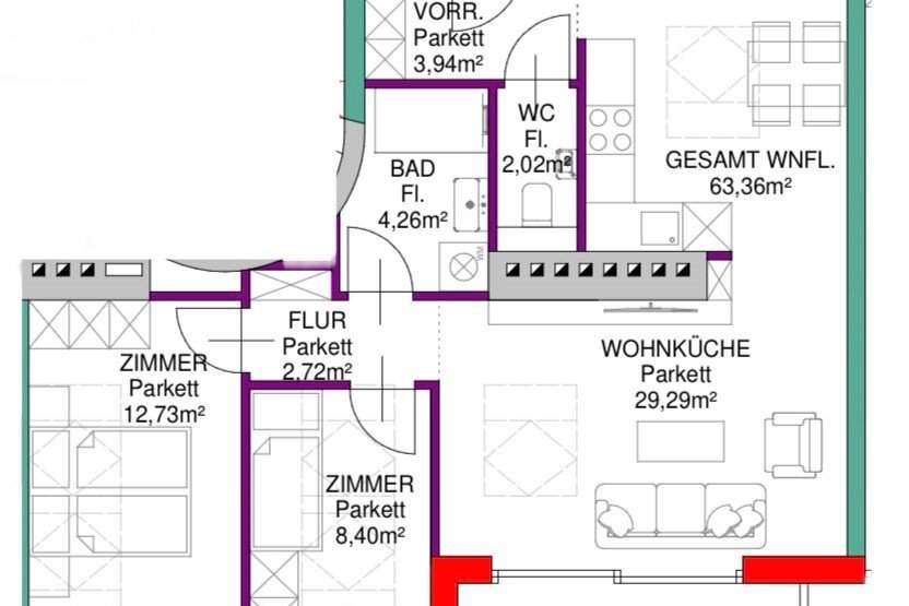 Moderne 3-Zimmer-Dachgeschosswohnung mit Balkon, Wohnung-kauf, 430.848,€, 1100 Wien 10., Favoriten