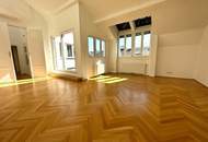 BÖRSE-NÄHE, klimatisiertes 98 m2 Dachgeschoss mit 9 m2 Terrasse, 3 Zimmer, Extraküche, 2 Bäder, Gonzagagasse