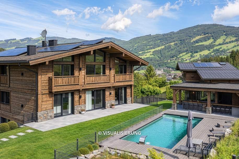 Luxusvilla mit Freizeitwohnsitz in unverbaubarer Toplage, Haus-kauf, 13.800.000,€, 6365 Kitzbühel