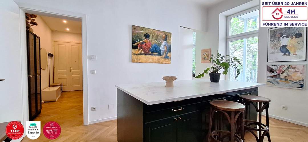 🏡 Wohnen mit Klasse: sanierter Altbau, Fischgrätparkett & 16 m² Freifläche ☀️