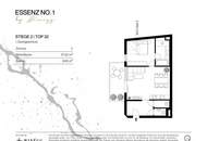 ESSENZ NO. 1 - Erstbezug mit hofseitigem 10 m² Balkon, im 1. DG, kaum Schrägen | 2 Zimmer