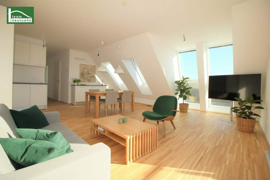 Wohnen in Grünruhelage von Süßenbrunn - Moderne Wohnung mit privater Dachterrasse! S-Bahn S1 in Gehweite! Luftwärmepumpe !