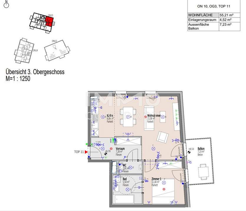 Ein Viertel Grün - Provisionsfreie 2-Zimmer-Wohnung mit großem Ost-Balkon