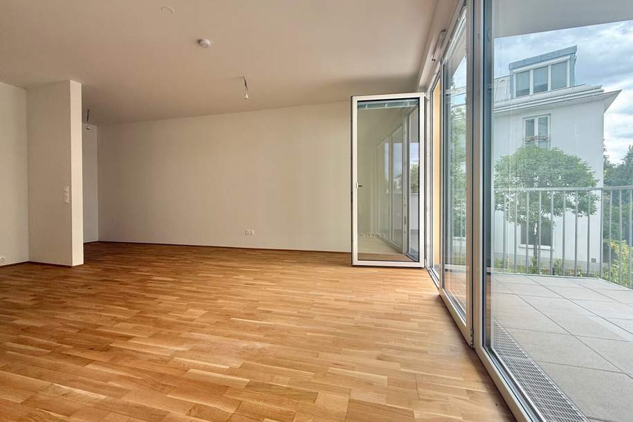Erstbezug - 2 Zimmerwohnung I Nähe Donau I ca. 5,5m² Balkon I hochwertige Küche I Tiefgarage I Fußbodenheizung I Fernwärme, Wohnung-miete, 950,00,€, 1210 Wien 21., Floridsdorf