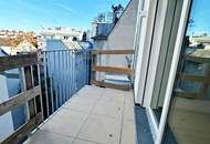 AUGARTEN-NÄHE, DACHGESCHOSS, klimatisierte 43 m2 Neubau mit 6 m2 Balkon, Wohnküche, 1 Zimmer, Duschbad, Parketten, Erstbezug
