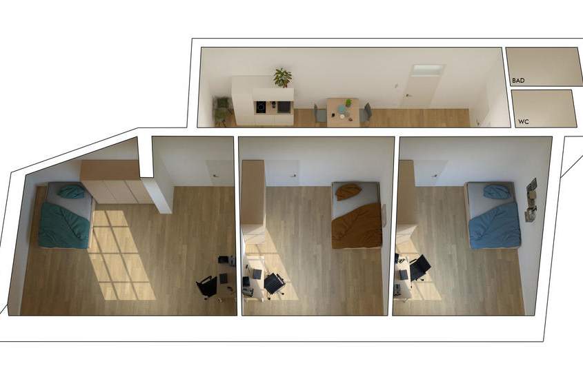 4400 Steyr, Blumauergasse 26 - Studentenwohnheim, Wohnung-miete, 452,00,€, 4400 Steyr(Stadt)