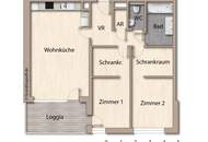 Schöne, ruhige 3-Zimmer-Wohnung mit großer Loggia zum grünen Innenhof
