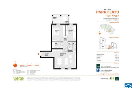 Anlage mit Potenzial: Modernes Wohnen in den PARK FLATS im 3. Bezirk, Wohnung-kauf, 180.000,€, 1030 Wien 3., Landstraße