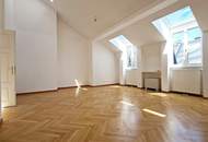 GONZAGAGASSE, BÖRSE-NÄHE, klimatisiertes 122 m2 Dachgeschoss mit 8 m2 Terrasse, 3 Zimmer, Komplettküche, 2 Bäder, Parketten