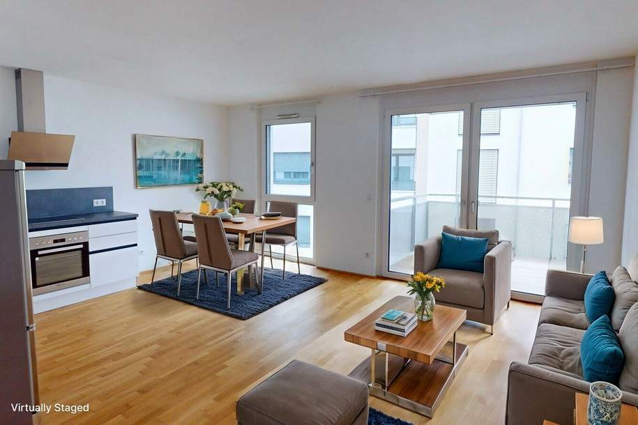 Erstbezug: 3-Zimmer-Wohnung mit Balkon &amp; TG-Platz, Wohnung-miete, 1.350,00,€, 1210 Wien 21., Floridsdorf