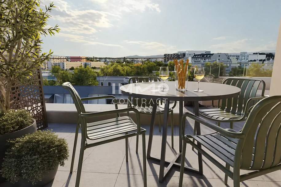 Moderne 3-Zimmer-DG-Wohnung mit 35 m² Terrasse – Erstbezug &amp; provisionsfrei, Wohnung-kauf, 268.770,€, 1230 Wien 23., Liesing