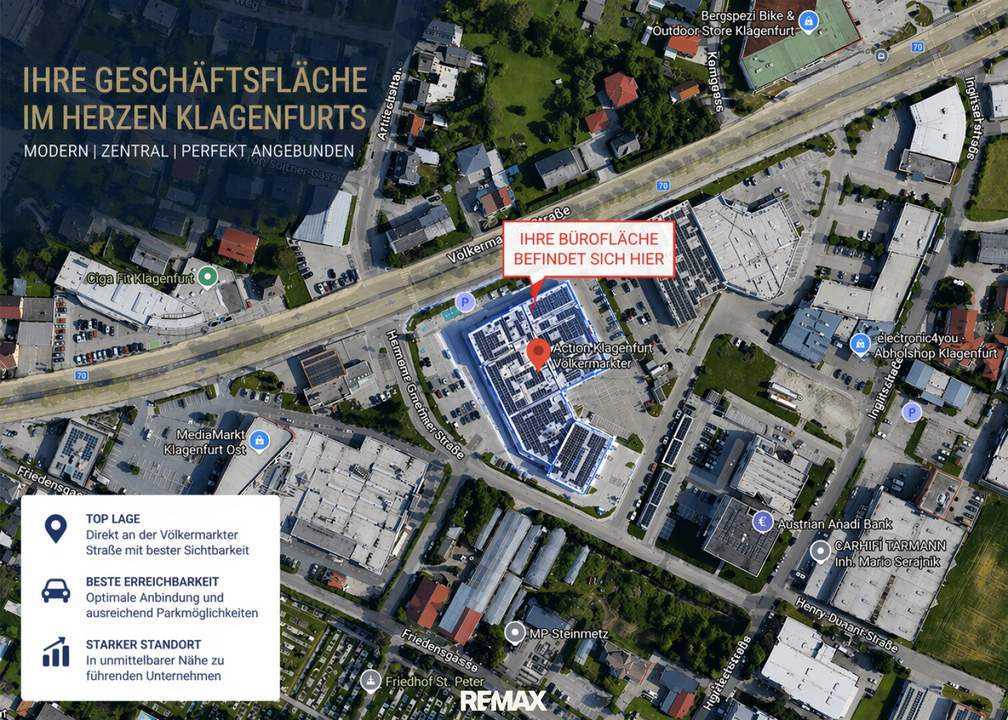 Klagenfurt Bestlage: Büro mit Lager – schnell in der City & auf der Autobahn!