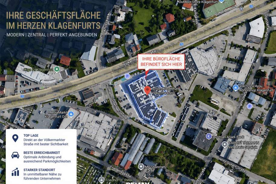 Klagenfurt Bestlage: Büro mit Lager – schnell in der City & auf der Autobahn!, Gewerbeobjekt-miete, 1.964,00,€, 9020 Klagenfurt(Stadt)