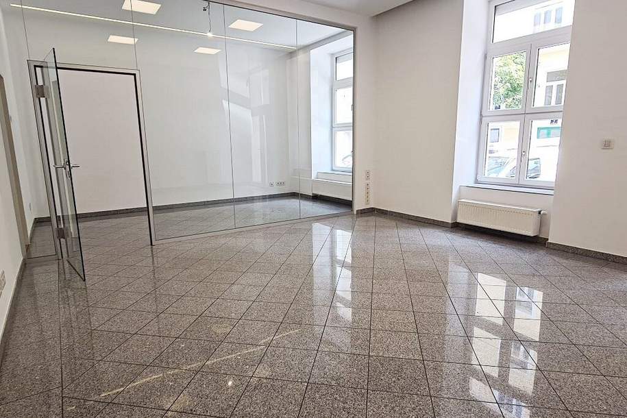 KEILGASSE, straßenseitiges 114 m2 Geschäftslokal - Büro - Praxis, 3 Räume, Küche, Sanitäranlagen, Belvedere-Nähe, Gewerbeobjekt-miete, 1.415,83,€, 1030 Wien 3., Landstraße
