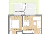 / EIGENGARTEN / 2 ZIMMER / VERFÜGBAR AB 1.07.2026 / NACH INNENHOF AUSGERICHTET