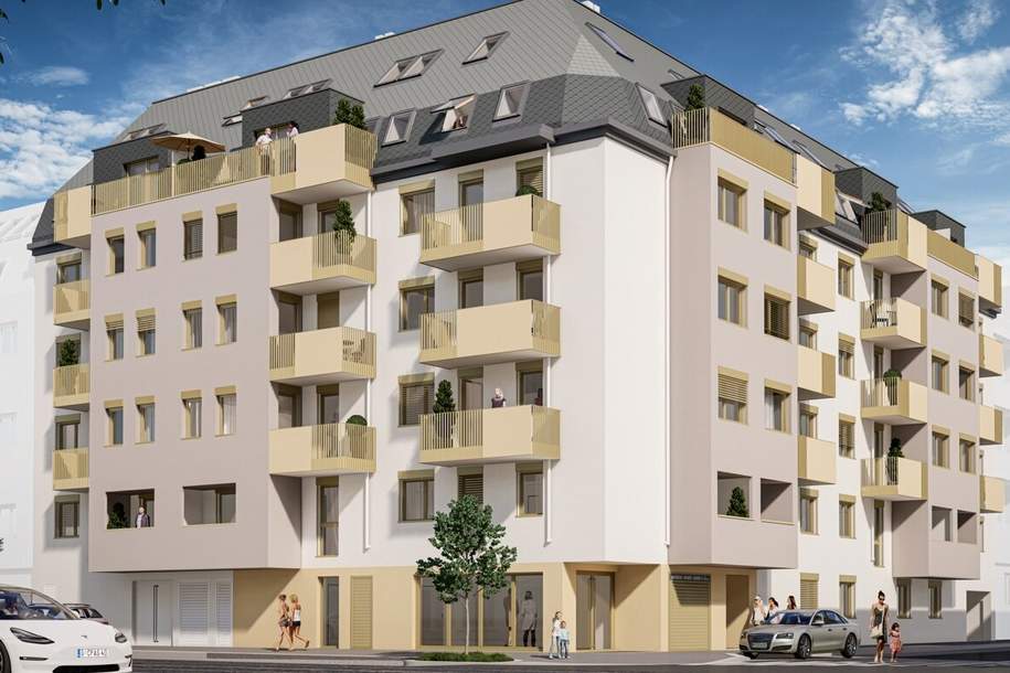 Erstbezug 3 Zimmerwohnung mit Balkon und Dachterrasse, Wohnung-kauf, 469.169,€, 1220 Wien 22., Donaustadt