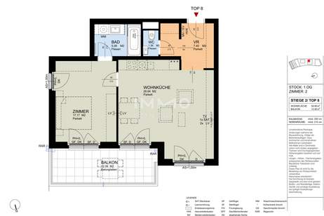 VERFÜGBAR AB 01.12.2026 | Wohnen mit Freiraum | Stilvolle 2-Zimmer-Wohnung mit 12 m² Balkon in 1210 Wien, Wohnung-miete, 1.148,99,€, 1210 Wien 21., Floridsdorf