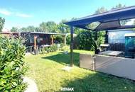 Mobilheim mit Terrasse auf Doppelparzelle