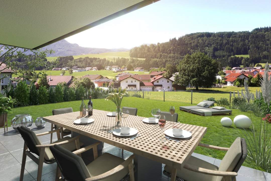 2 Zimmer Wohnung mit 89m² sonnigem Garten in Mondsee